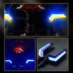4X Universal Motorcycle Sequential Turn Signal Lights Amber/Blue Waterproof