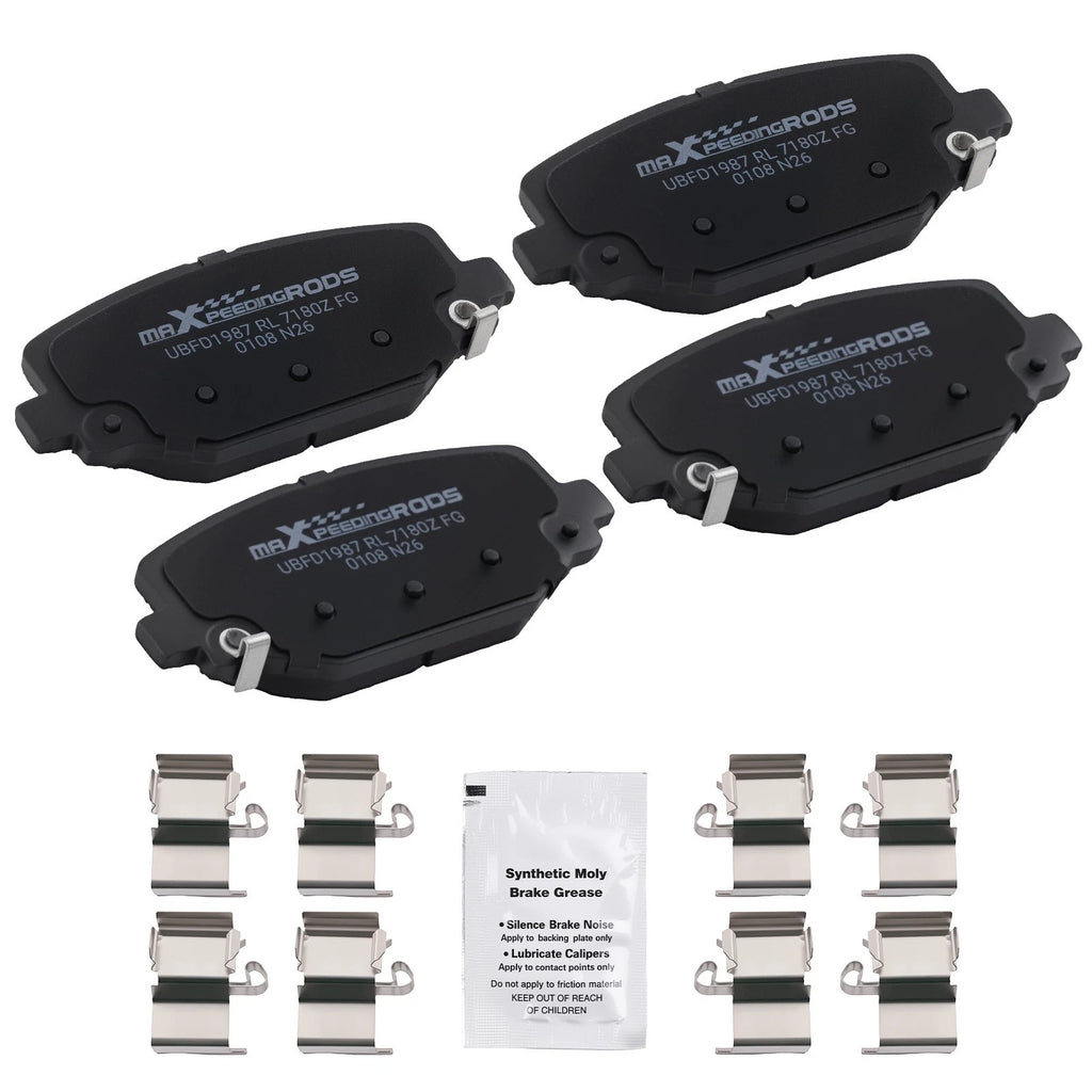Set of 4 Rear Ceramic Brake Pads for Ram C/V, Chrysler Town & Country (2012–2015)