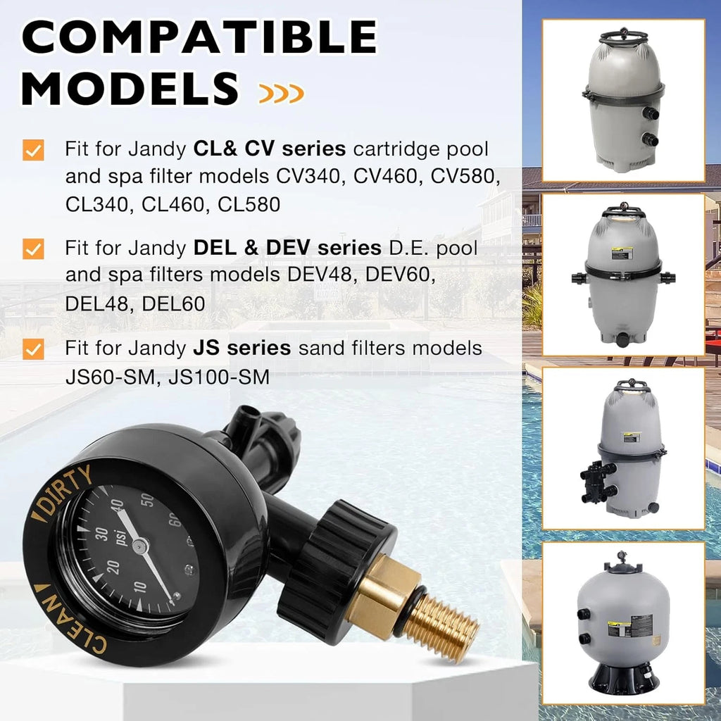 Brass Air Gauge Release Valve for Jandy CL CV DEL DEV JS Series
