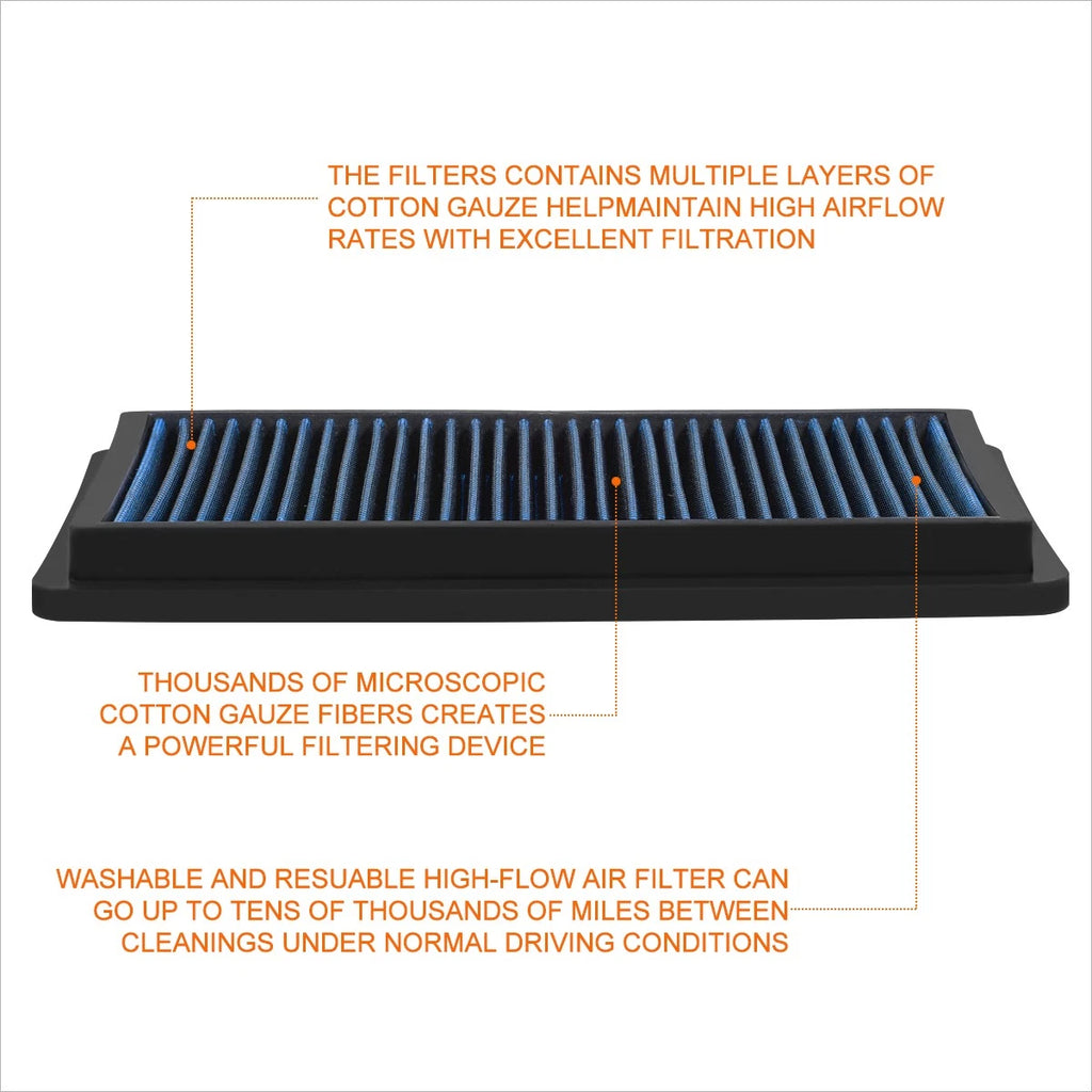 Reusable Multilayer High Flow Air Filter for Mazda 6 2.3L/MPV (2000–2008)