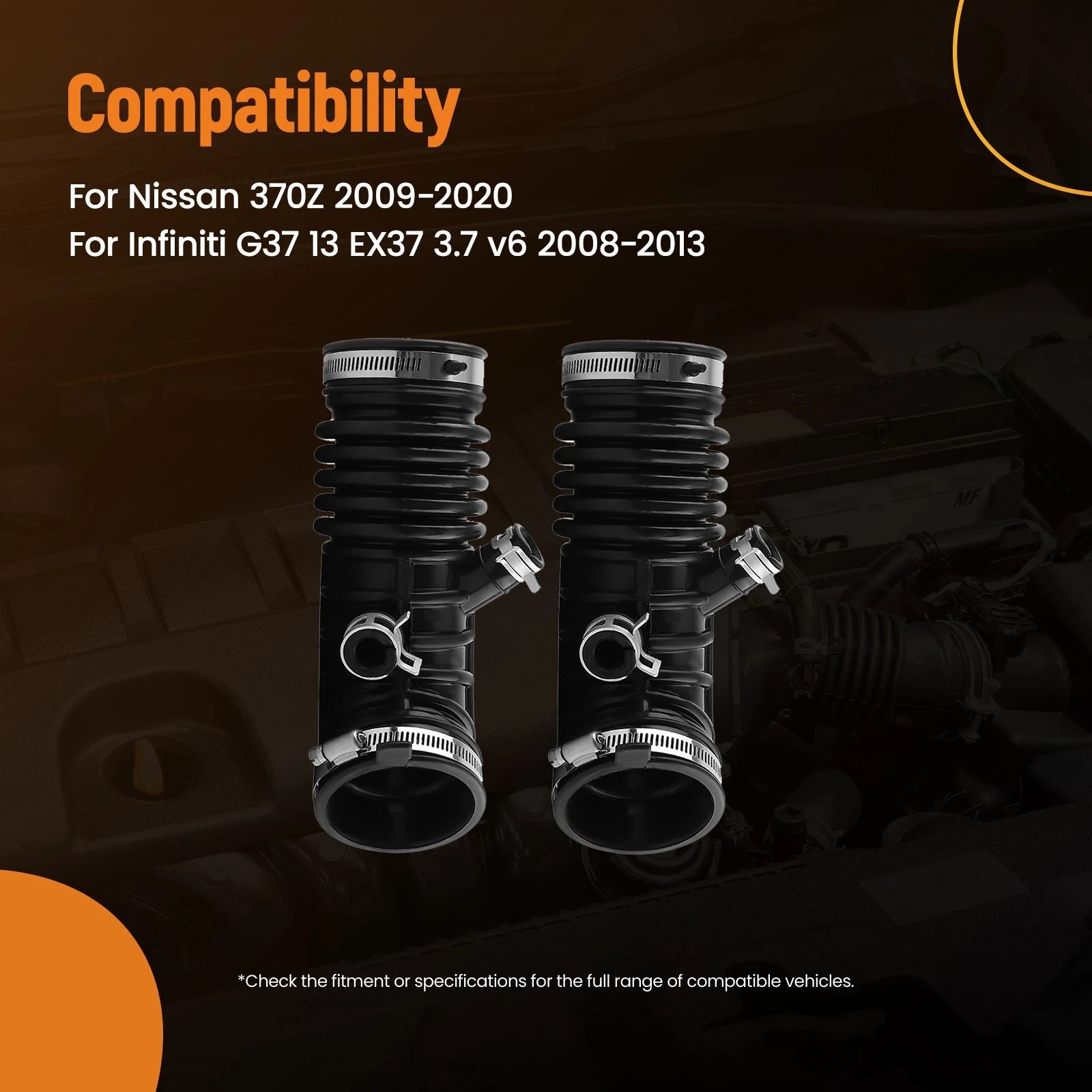 Air Mass Intake Hose Kit for Nissan 370Z (2009–2020) Infiniti G37 (2008–2013)