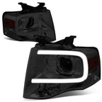 LED DRL Tube Projector Headlight for Ford Expedition (2007–2014) Smoked