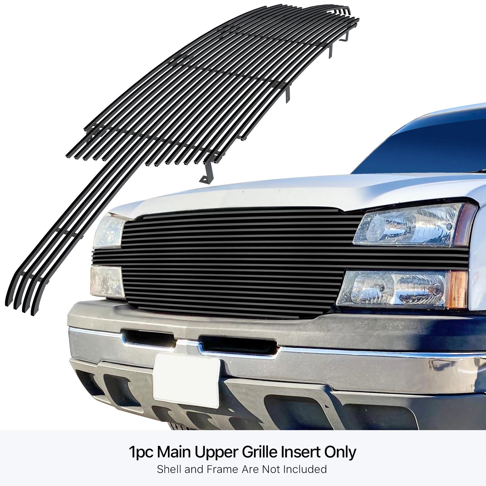 Black Billet Grille for Chevy Avalanche/Silverado 1500/2500/3500 (2002-2006)