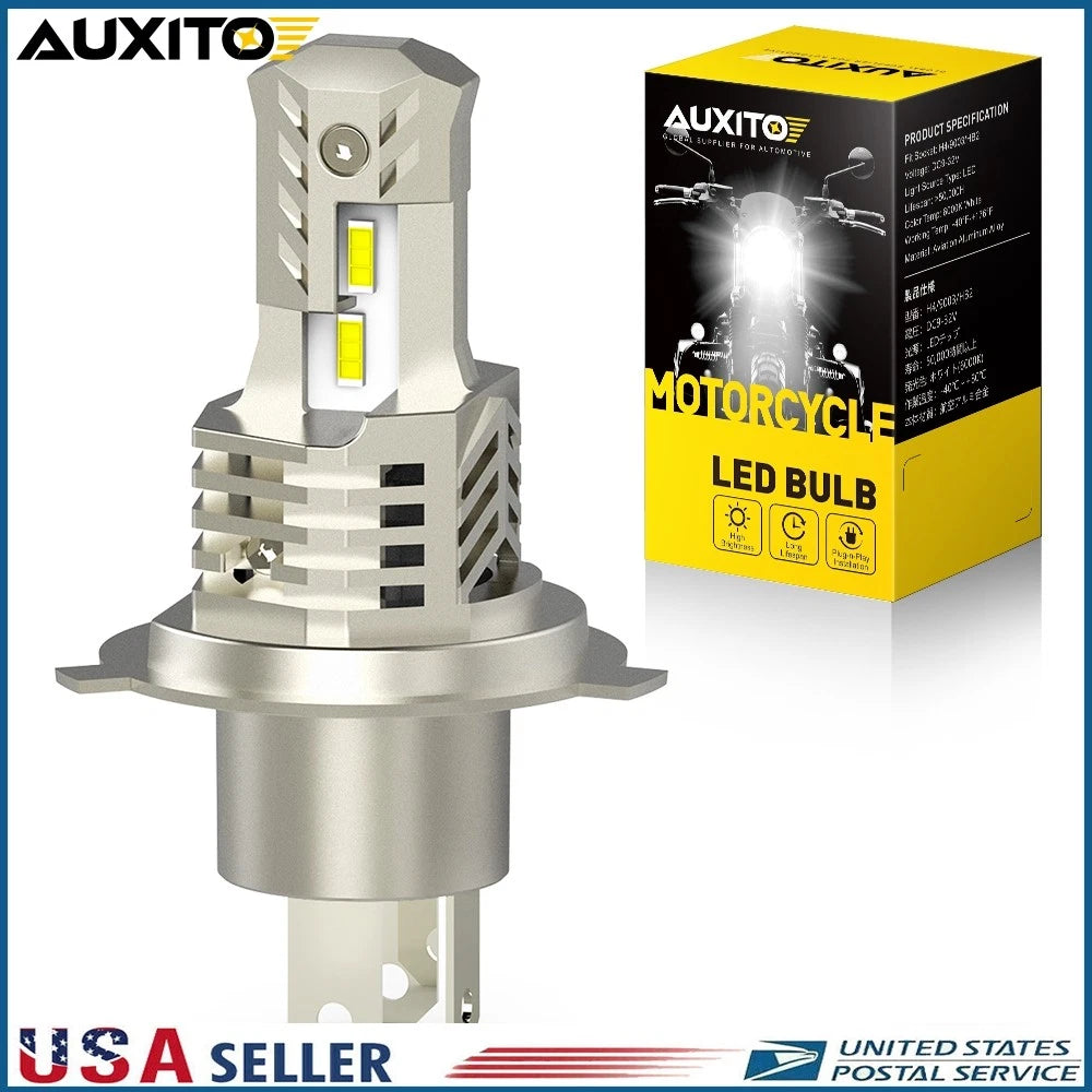 AUXITO H4 LED Bulbs for Motorcycle (Hi/Low Beam, 6000K)