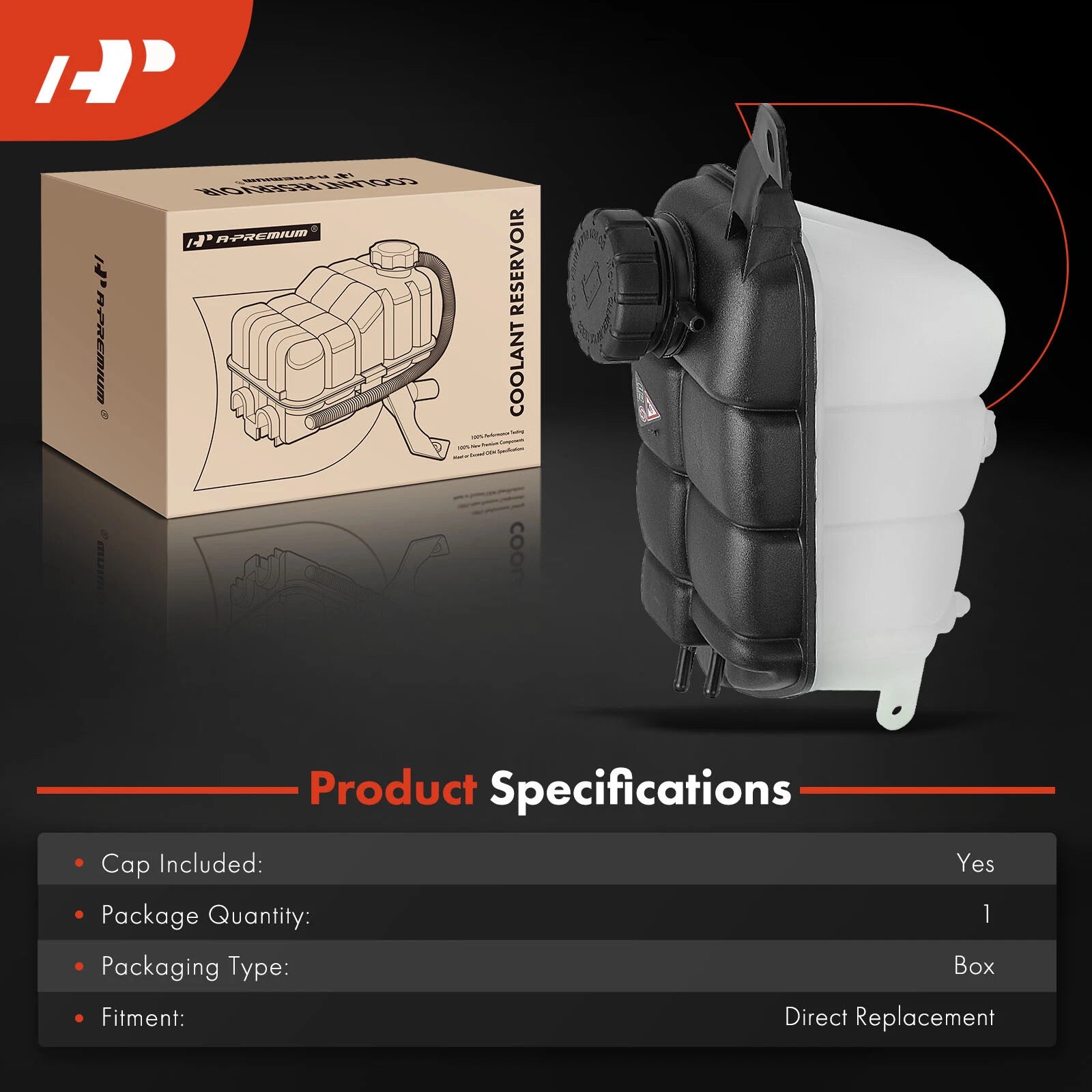 Coolant Expansion Tank with Cap for Benz CL55 AMG (2000-2006)