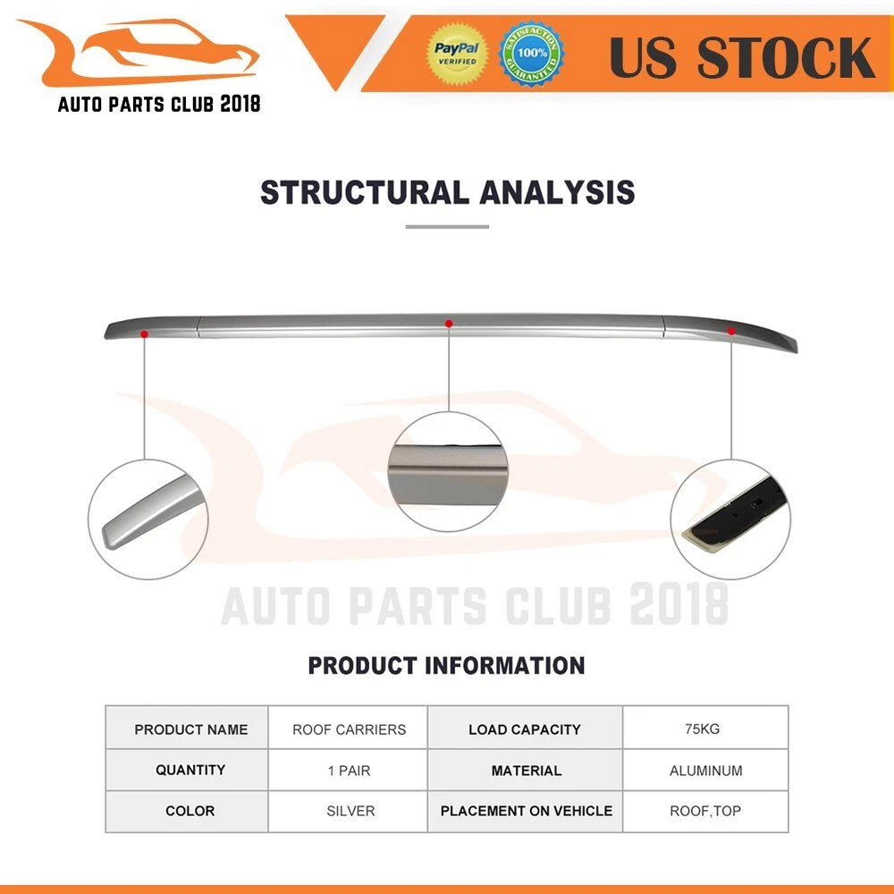 Roof Rack Roof Rail for Mitsubishi Outlander (2015–2018) Aluminum Set