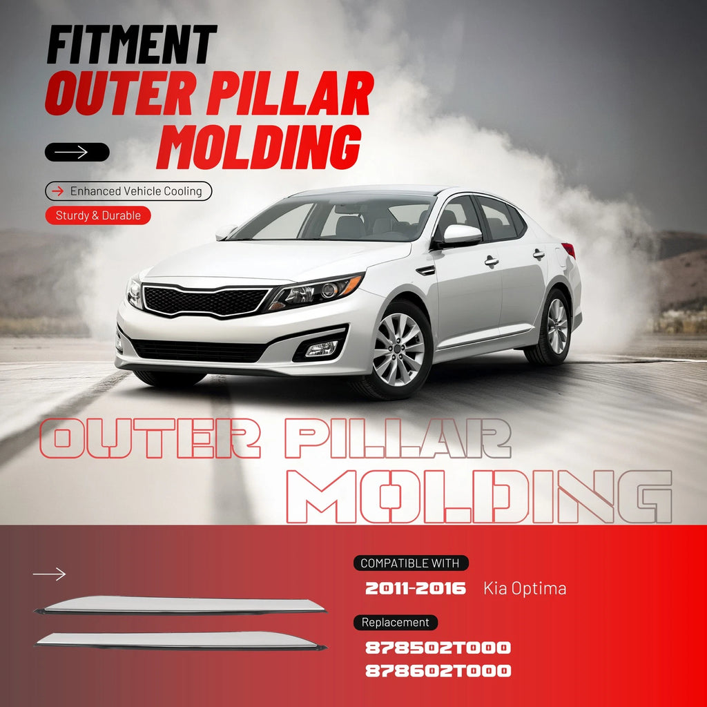 Pair of Outer Pillar Molding Trim for Kia Optima (2011–2016)