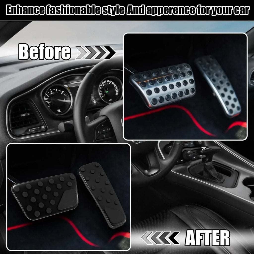 Brake Gas Accelerator Pedal Cover Set for Dodge Challenger Charger (2009-2019)