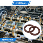 2X Oil Seal Rotary Shaft Seal FKM Rubber 45x60x7mm  