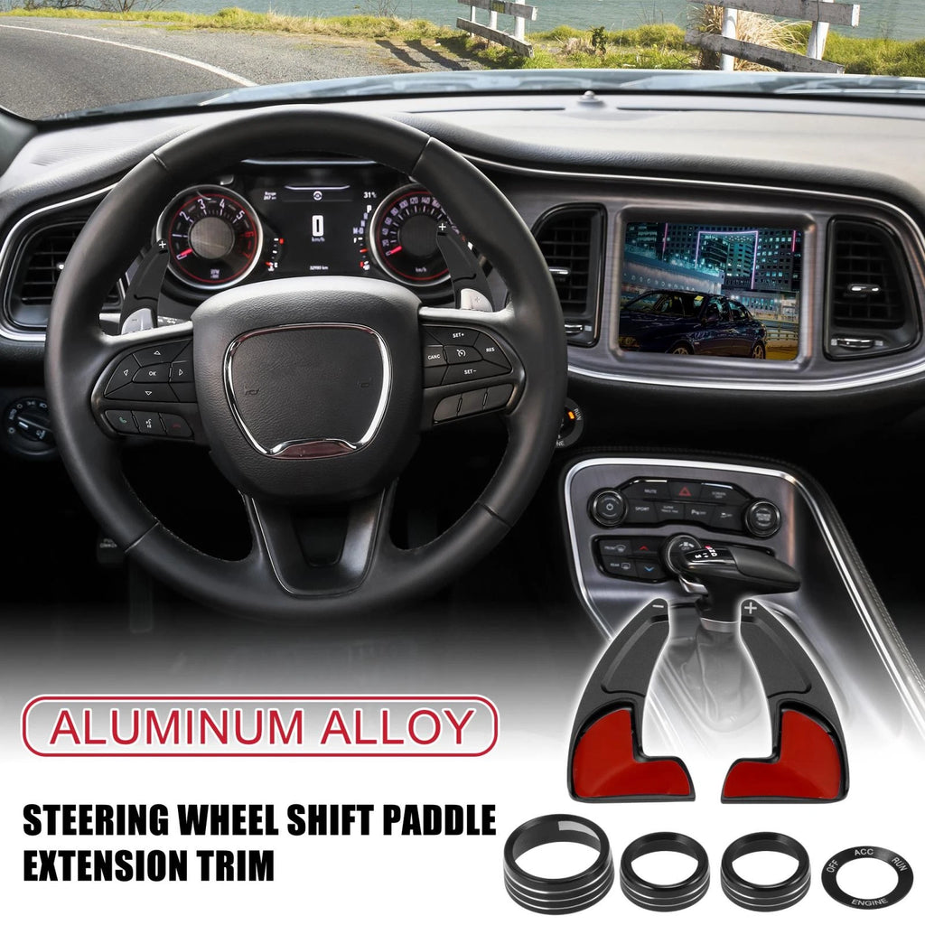 Steering Wheel Shift Paddle Extension Trim Set for Dodge Charger, Jeep 