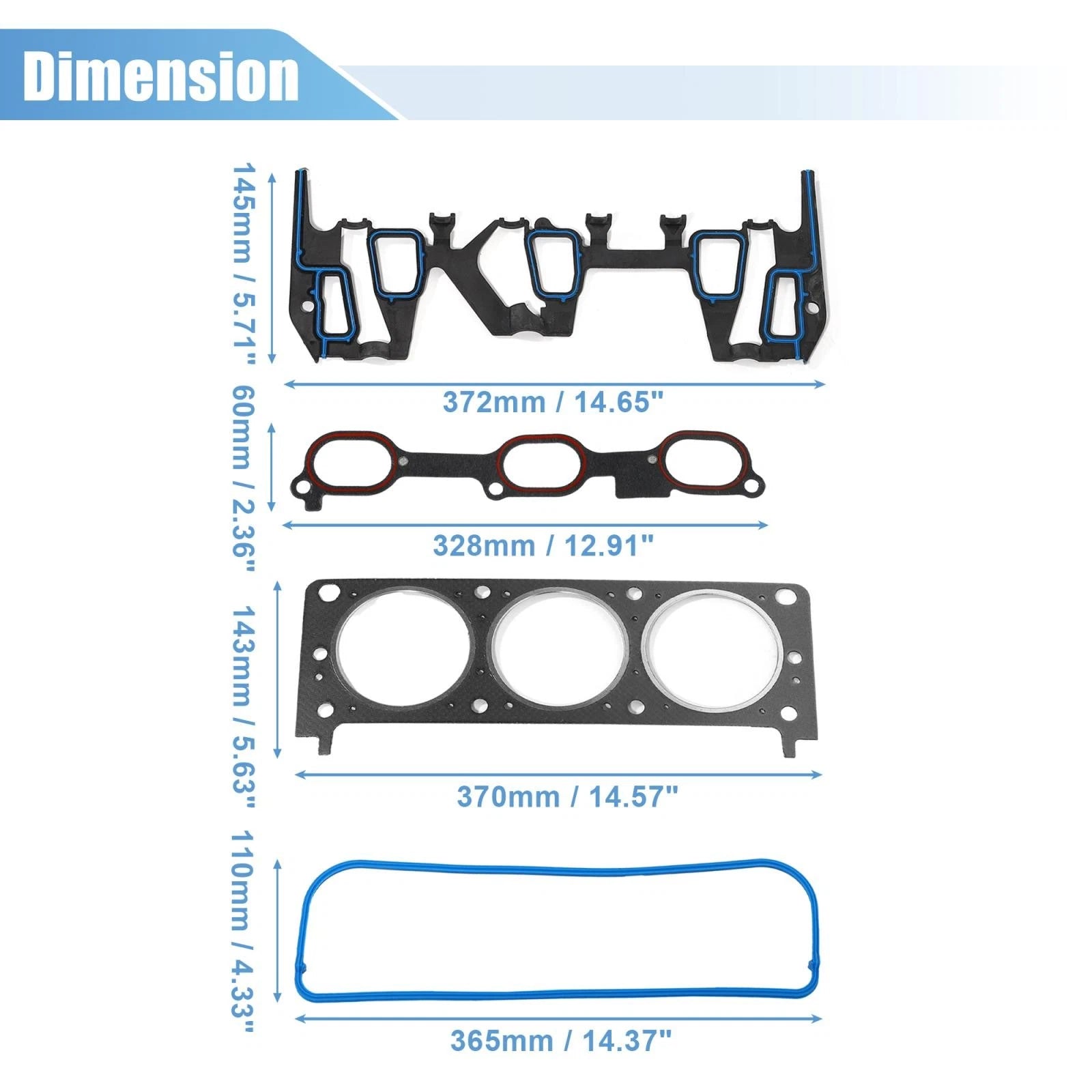 Set of 2 Engine Cylinder Head Gasket HS9957PT2 for Pontiac Buick Chevy 3.1L