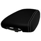 Console Lid Armrest Cover for Kia Sportage (2017–2020) PVC Carbon White Stitch