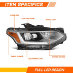 Passenger Right Side Chrome Amber Headlight for Chevrolet Equinox (2018–2021)