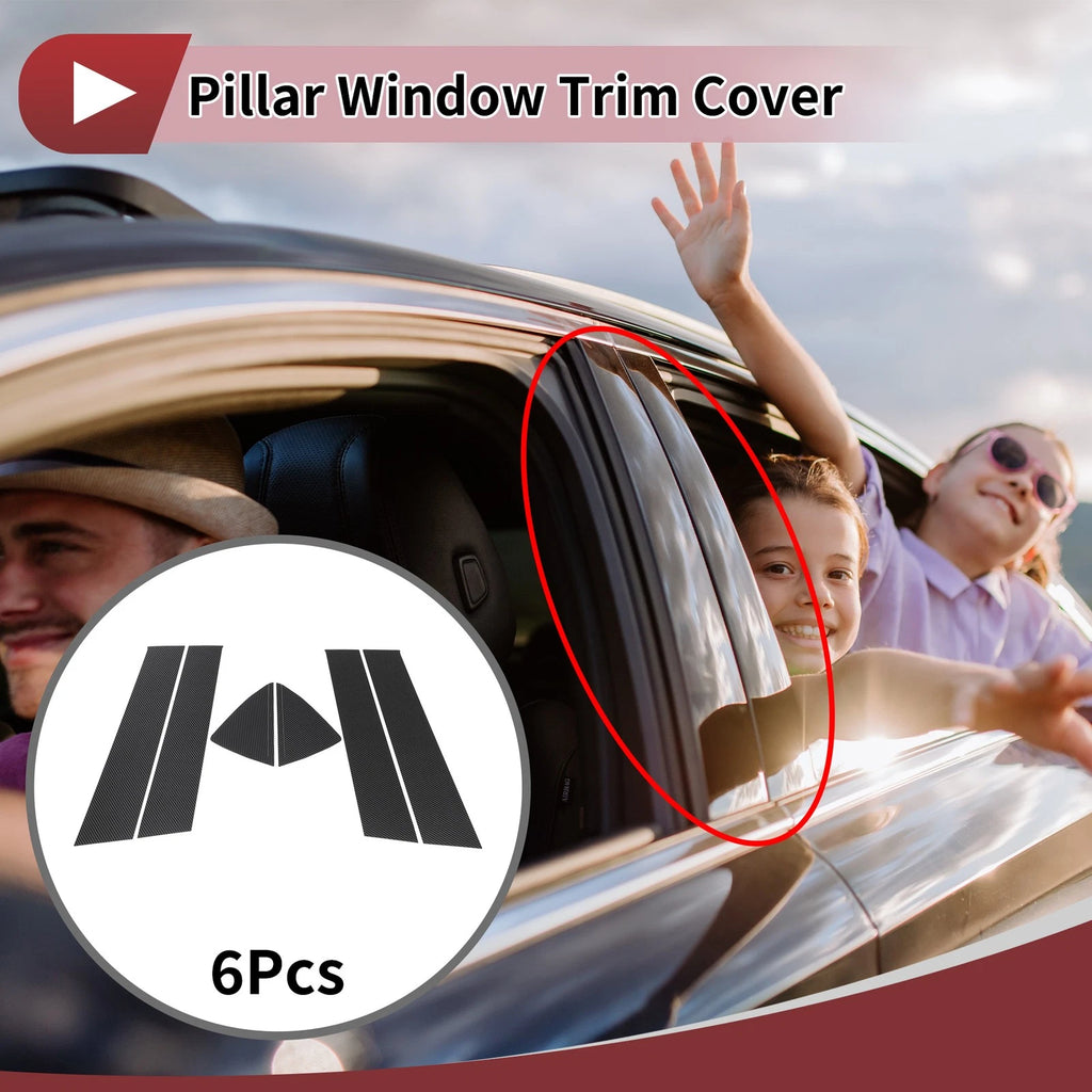 Set of 6 Door Pillar Window Trim for Mazda 2 Demio (2014–2023)