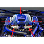 3pc Perforated Stainless Steel Plenum Cover w/Blue LED for 06-09 Cadillac XLR-V