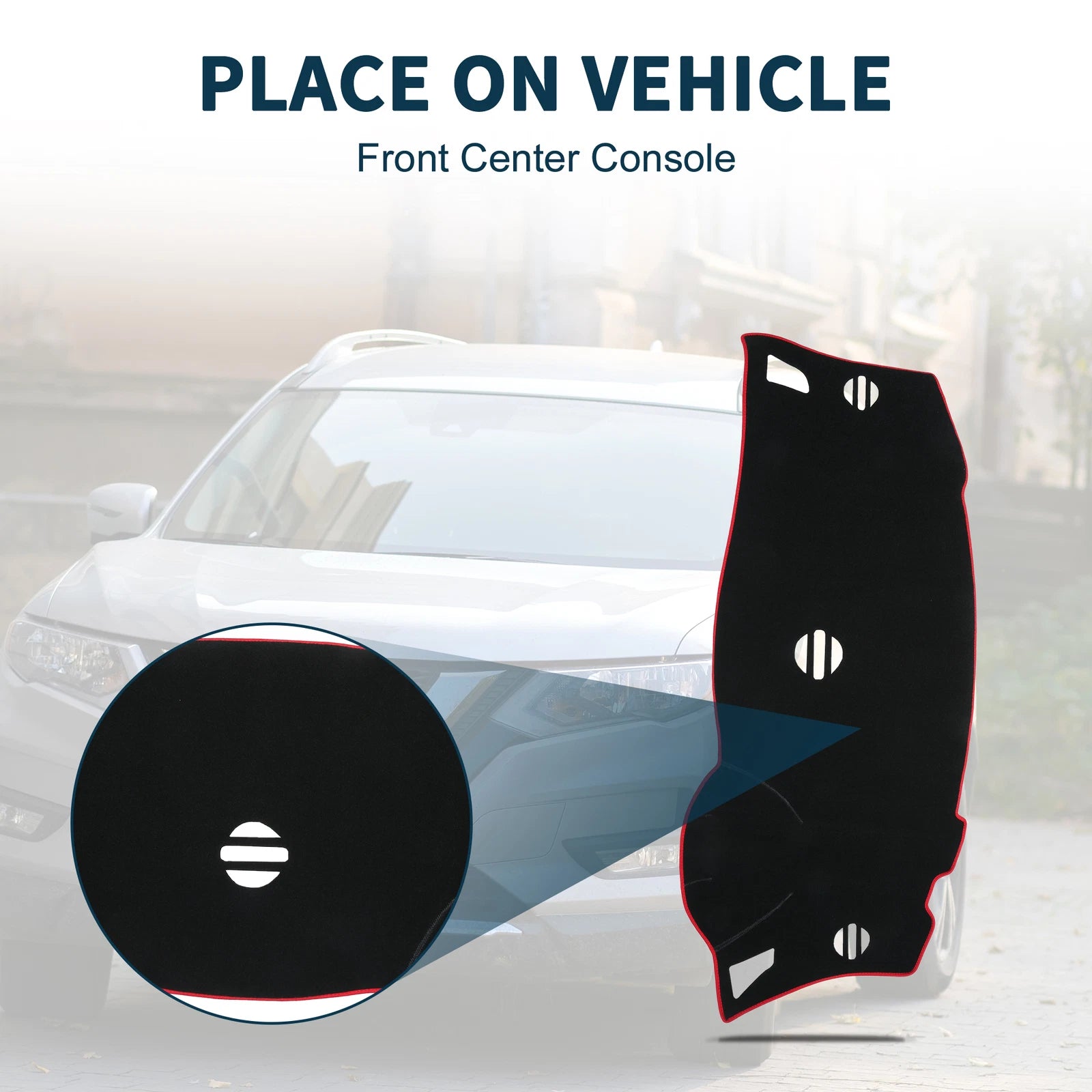 Dashboard Dash Cover Mat for Nissan Elgrand E52 (2010–2024) Black Red Set