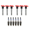 Set of 6 Ignition Coils & Bosch Platinum Spark Plugs for Audi A4 A6 (2000–2006)