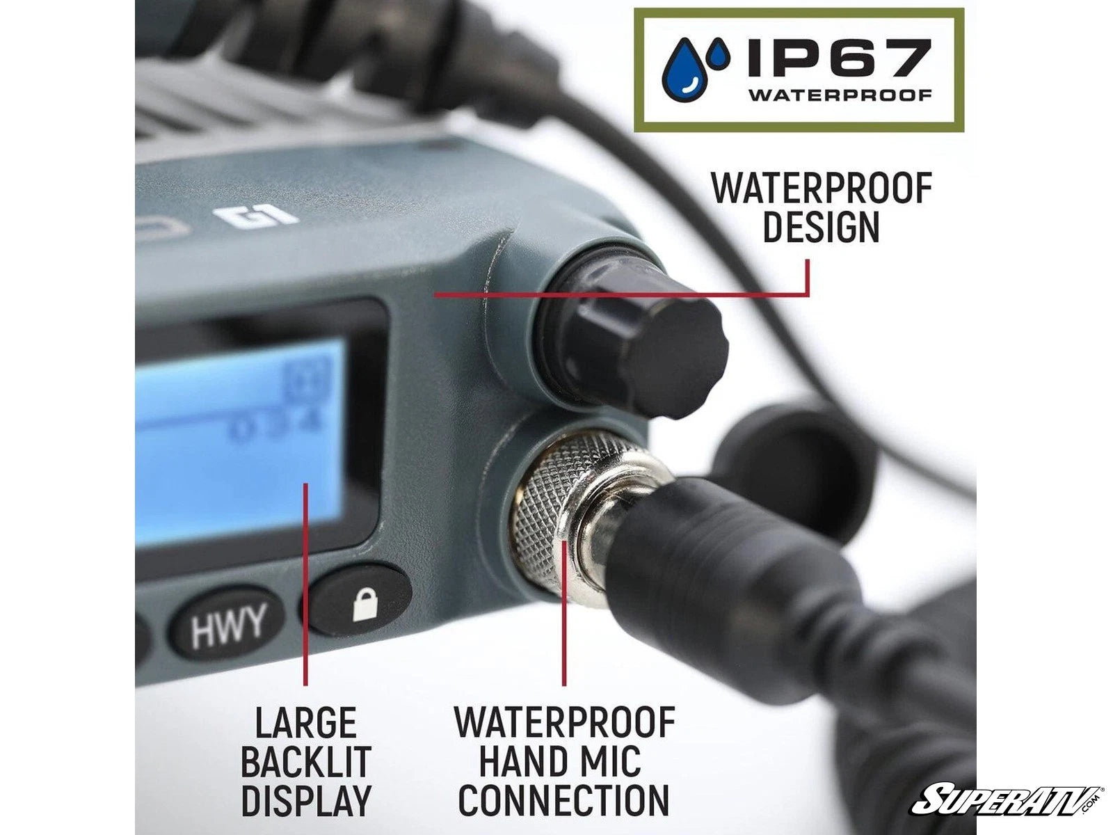 SuperATV Waterproof Rugged Radio Kit for G1 (2018–2023)