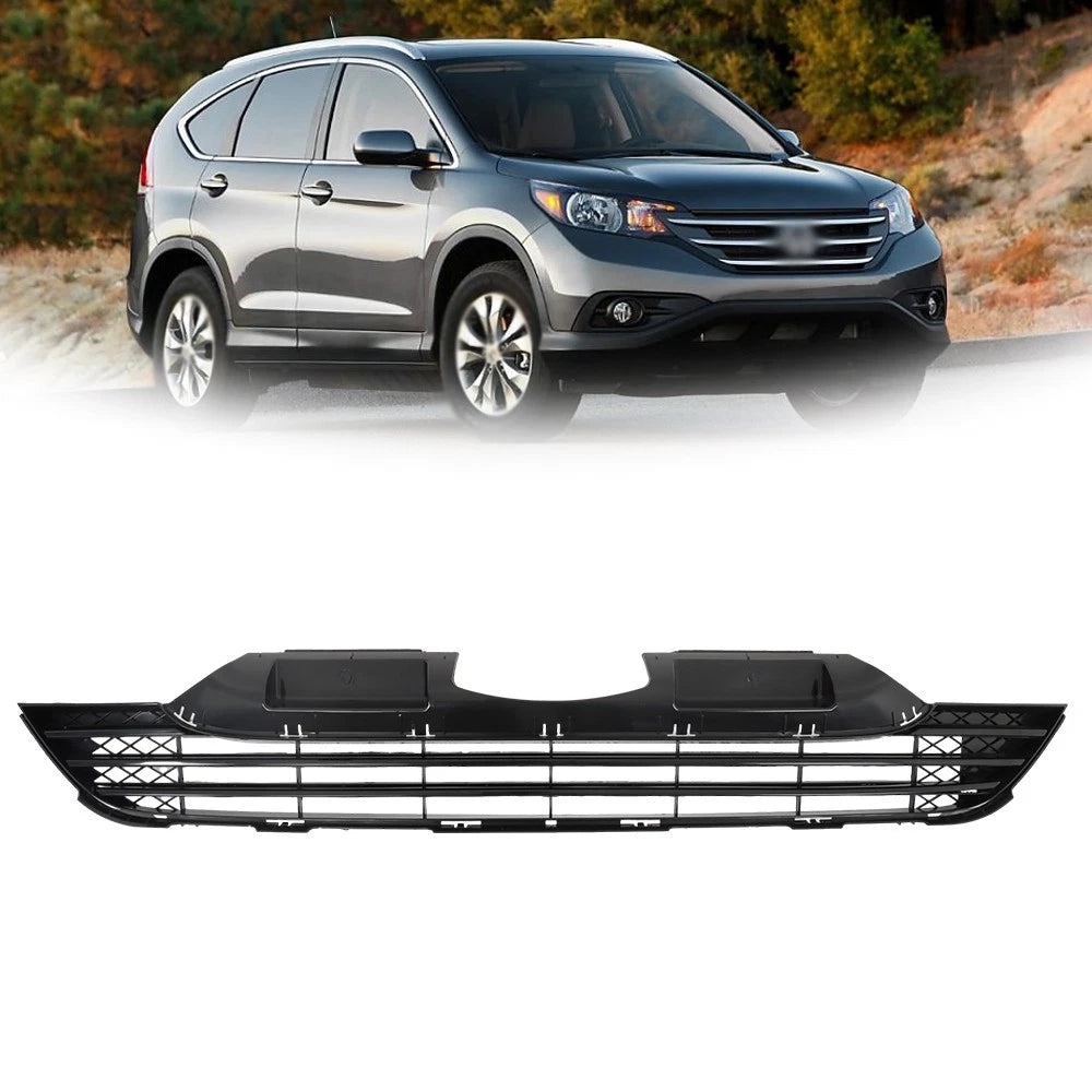 Front and Lower Bumper Grille for Honda CR-V (2007–2009) Black Plastic