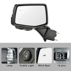 Side Mirror for Chevy Silverado 1500 (2019–2024) W/BSD, Memory, Heated, 16 Pin Left