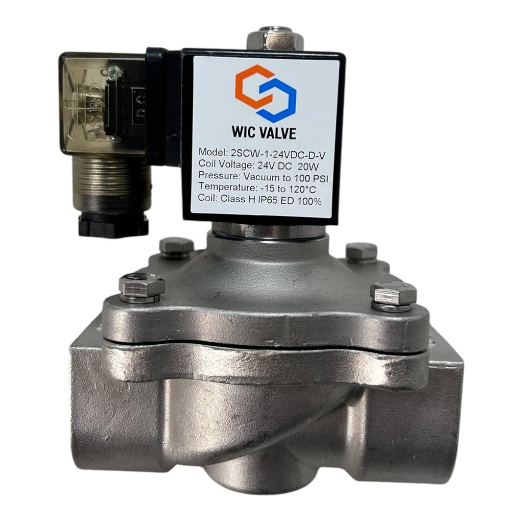 WIC Valve 2SCW-1-24VDC-D-V for Vacuum Solenoid (0–100 PSI)