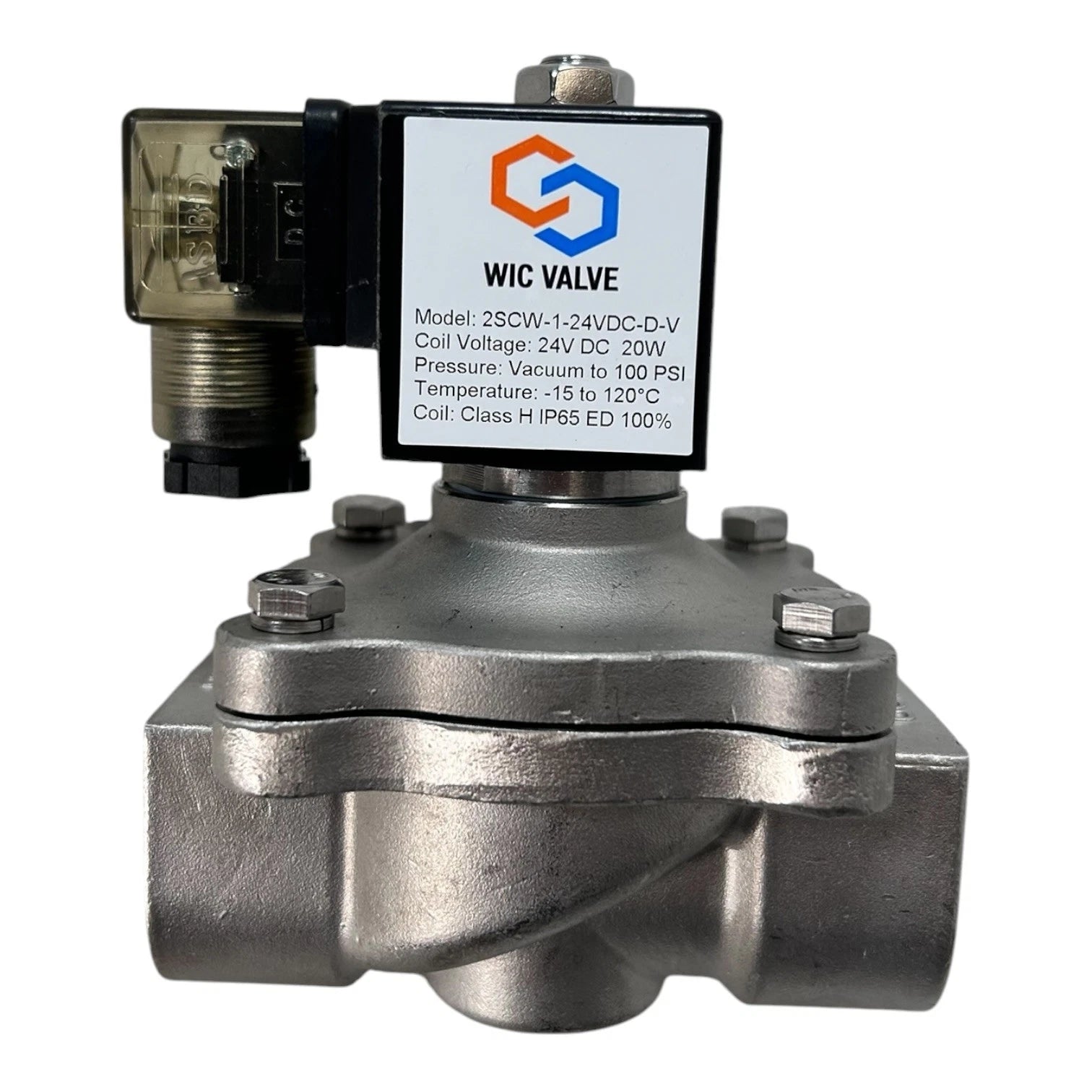 WIC Valve 2SCW-1-24VDC-D-V for Vacuum Solenoid (0–100 PSI)