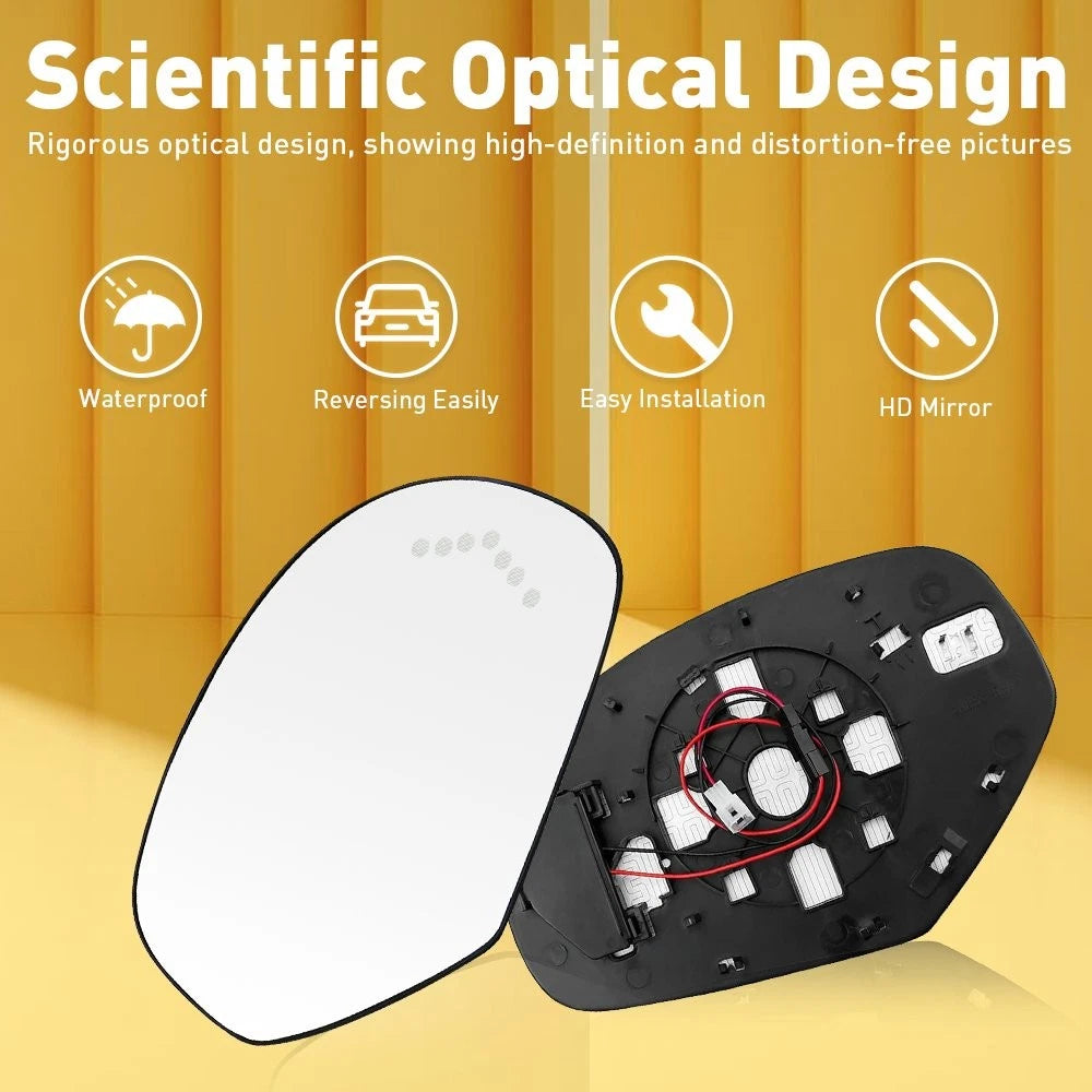 Heated LED Turn Signal Right Passenger Side Mirror Glass for Cadillac Chevy GMC
