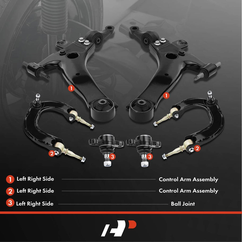 6X Front Control Arm and Ball Joint Assembly for Hyundai Sonata Kia Optima