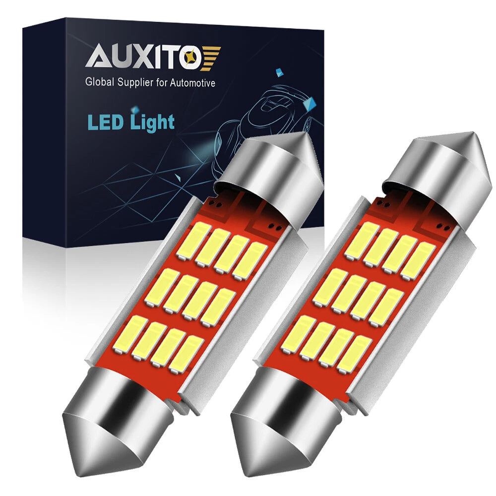 Set of 2 AUXITO 6000K 6418 6411 36MM LED License Plate Bulbs for BMW Audi
