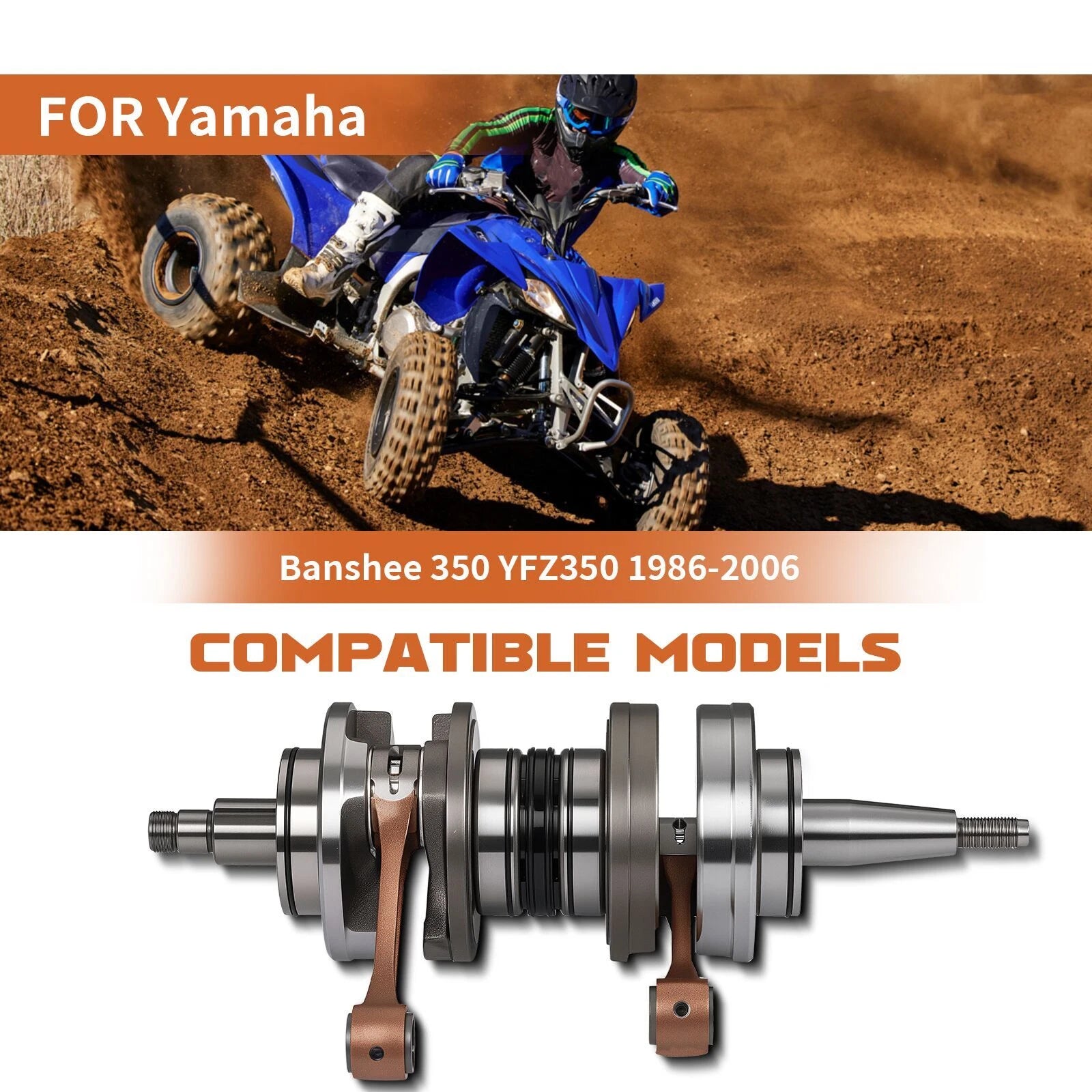 65mm Forged Piston Rings & Crankshaft Top End Gasket Kit (11:1) for Yamaha Banshee