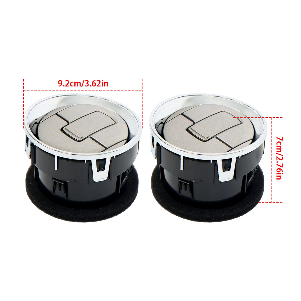 Set of 2 Chrome Dashboard AC Heater Air Vents for Ford F-150 (2009–2014)