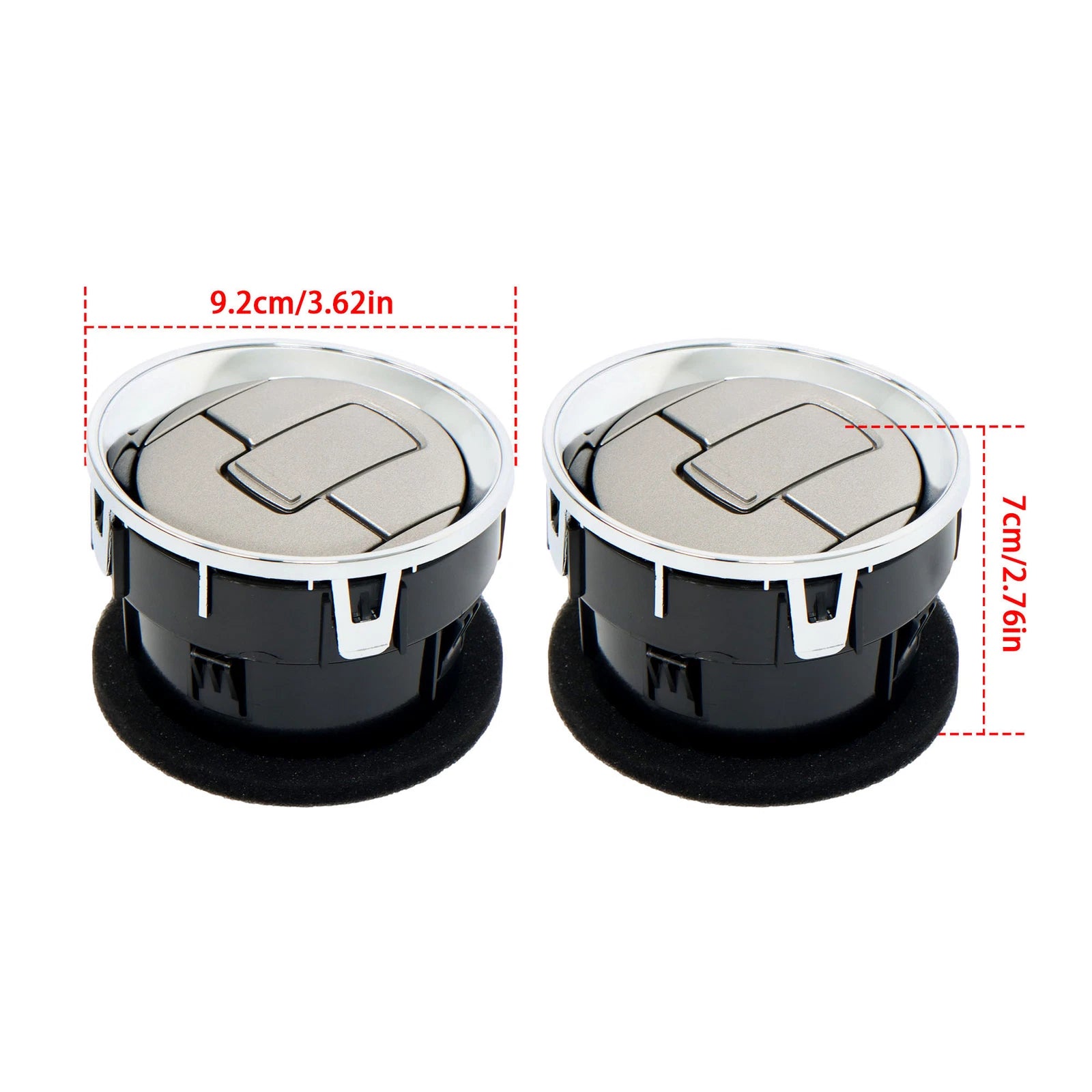 Set of 2 Chrome Dashboard AC Heater Air Vents for Ford F-150 (2009–2014)