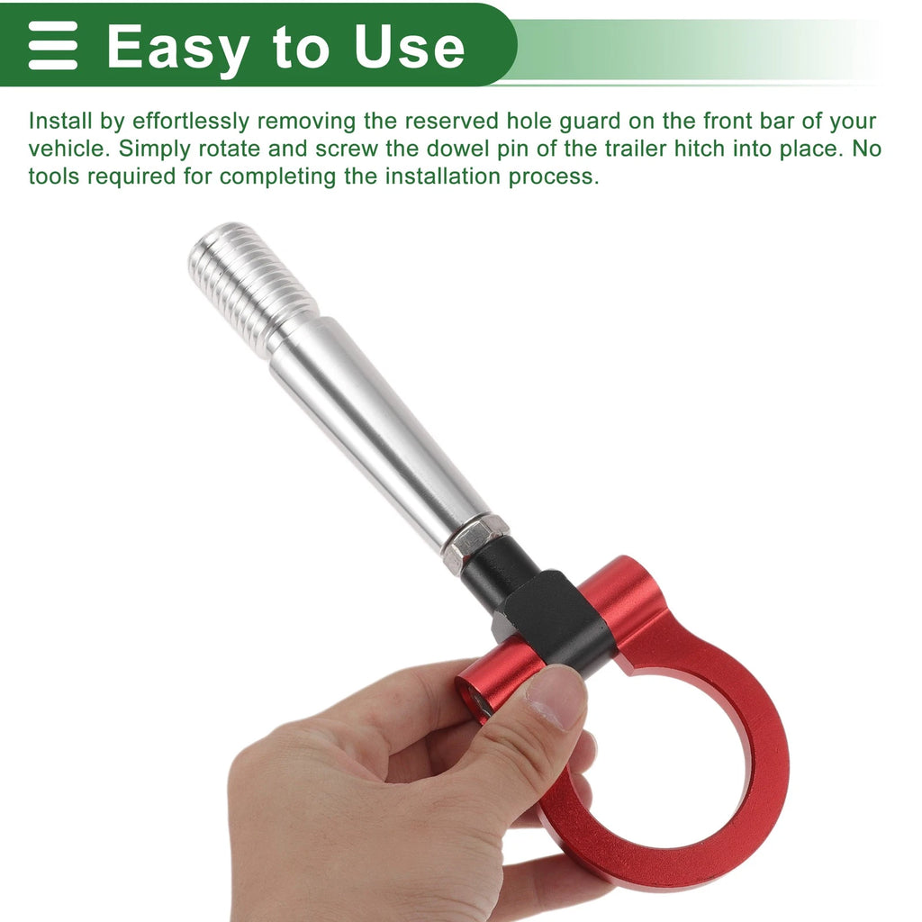Tow Hook for Mitsubishi Lancer EX (2007–2012) 23.6mm Aluminum Alloy Red
