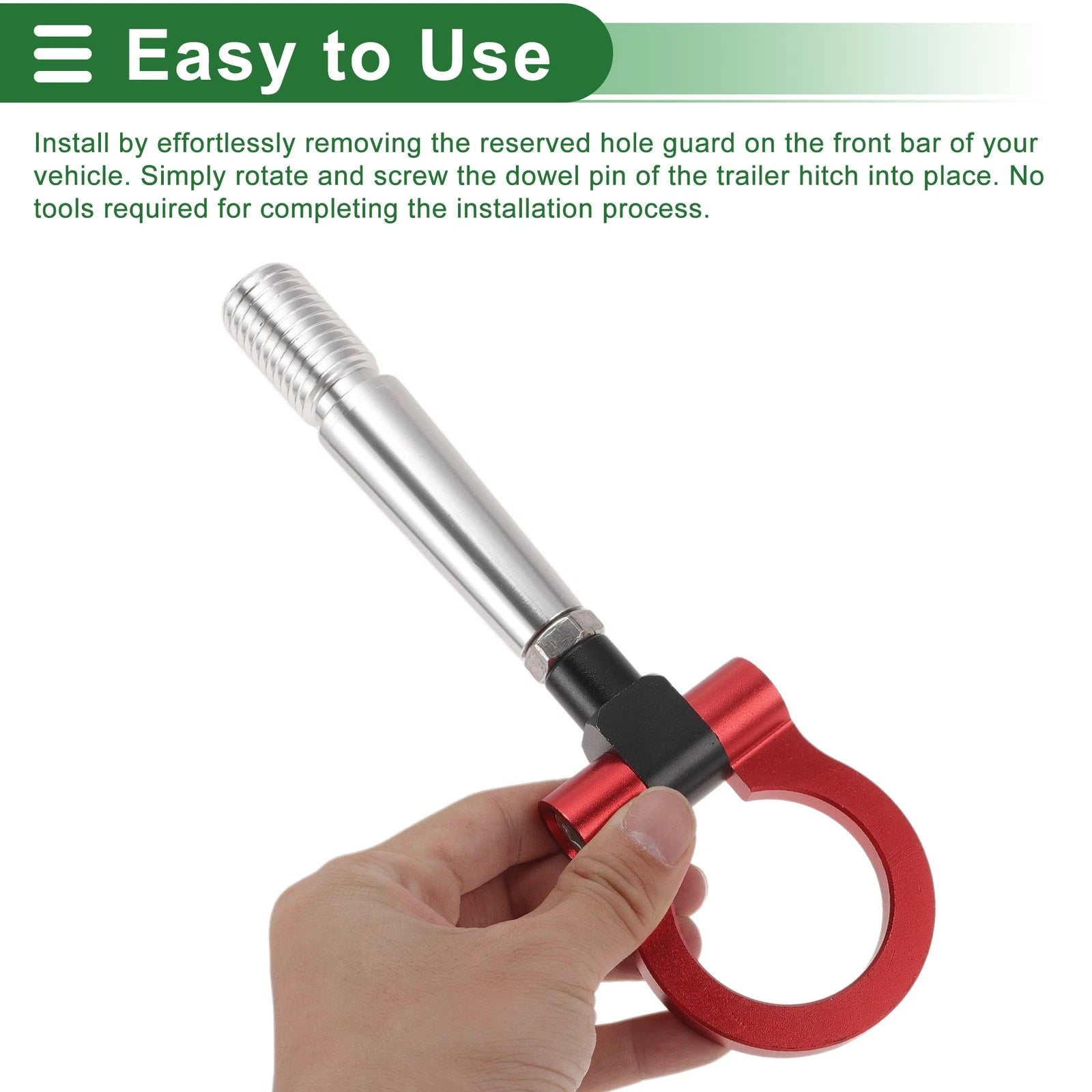 Tow Hook for Mitsubishi Lancer EX (2007–2012) 23.6mm Aluminum Alloy Red