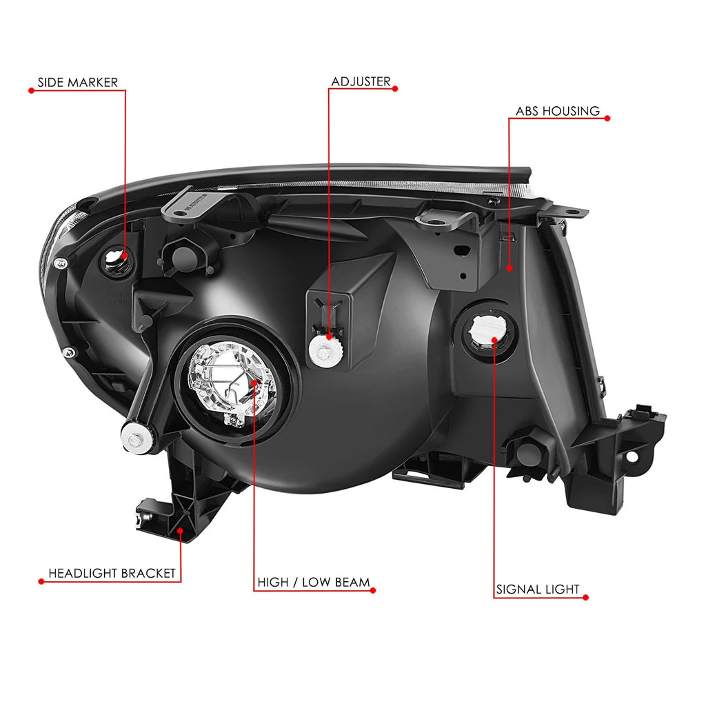 Left Driver Side Chrome Housing Headlight Lamp for Toyota Tacoma (2005–2011)
