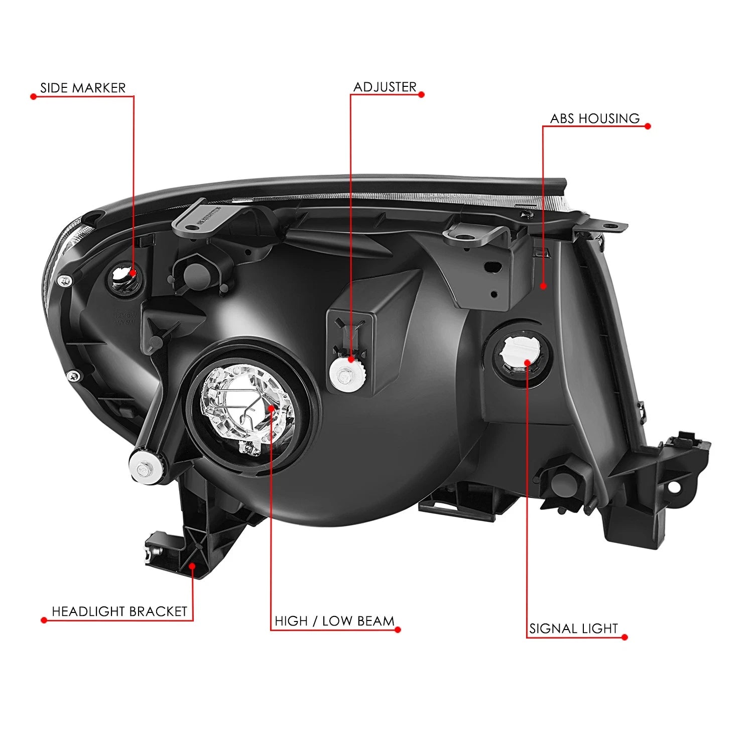 Left Driver Side Chrome Housing Headlight Lamp for Toyota Tacoma (2005–2011)