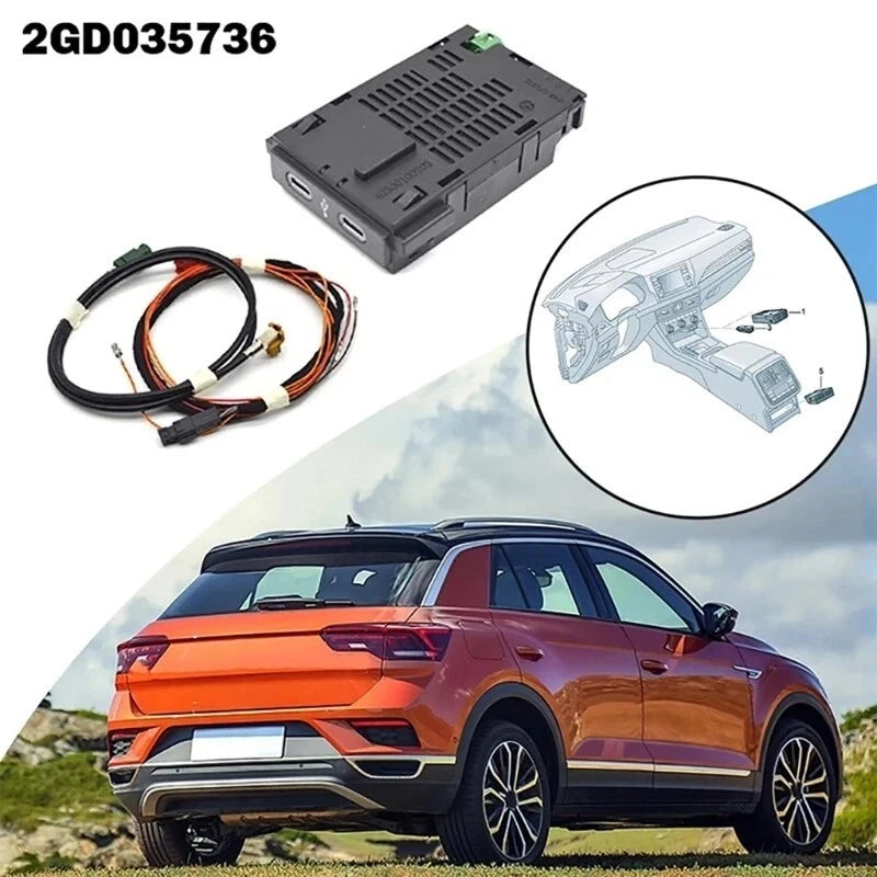 Dual USB Charging Port for Jetta (ID6, T-Cross, T-Roc) 2GD035736