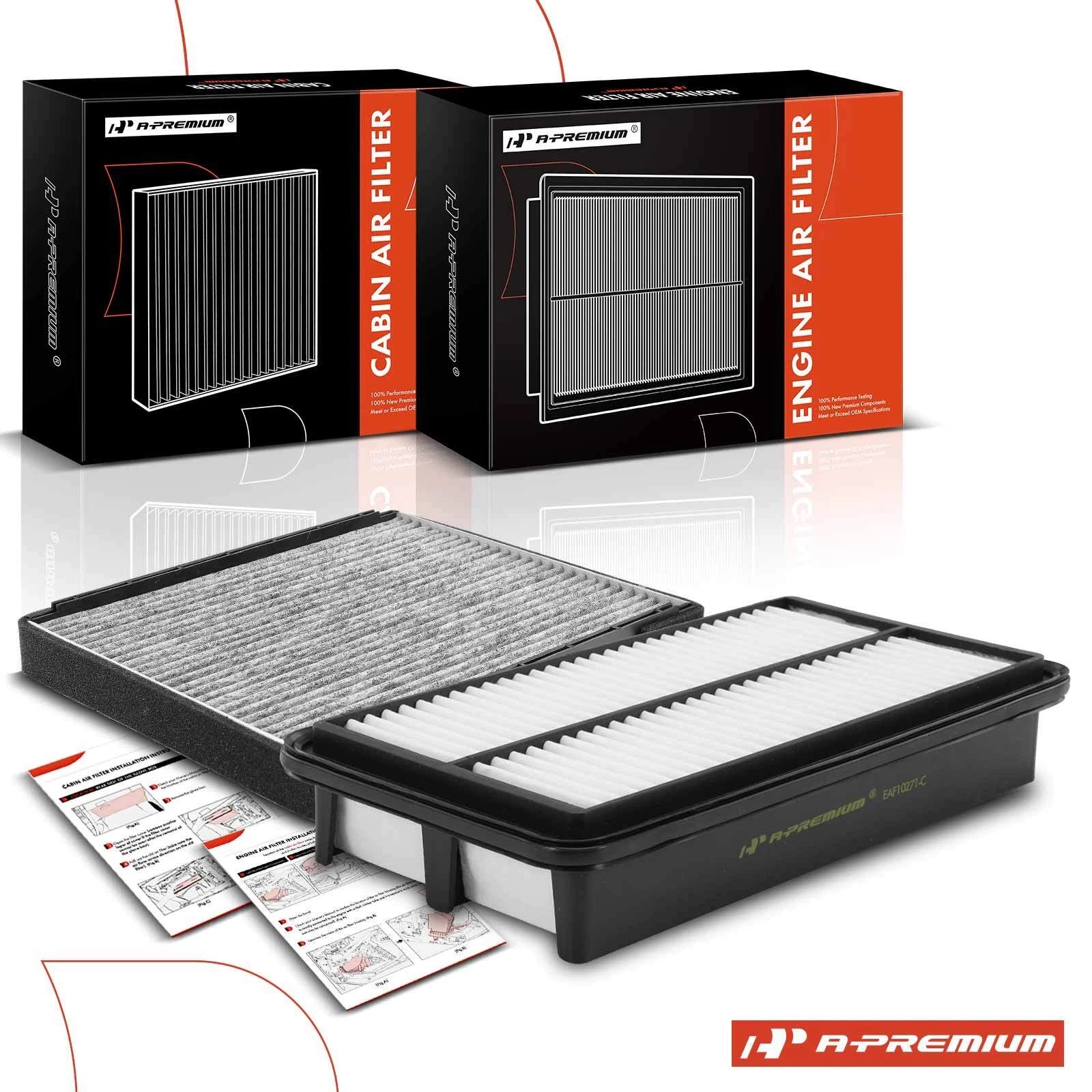 Set of 2 Engine & Cabin Air Filters for Hyundai Entourage, Kia Sedona (2006–2010)