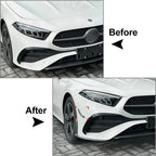 Front Bumper Lip Splitter for Benz A Class W177 A180 A200 (2019–2023) Carbon
