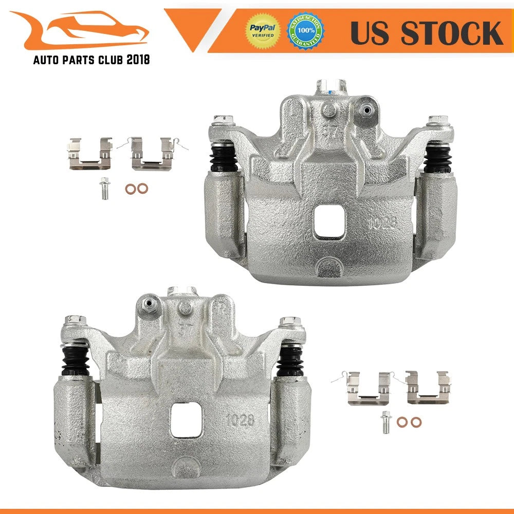 Front Pair Brake Calipers w/ Bracket for Nissan Cube (2009–2014) & Tiida (2012–2016)