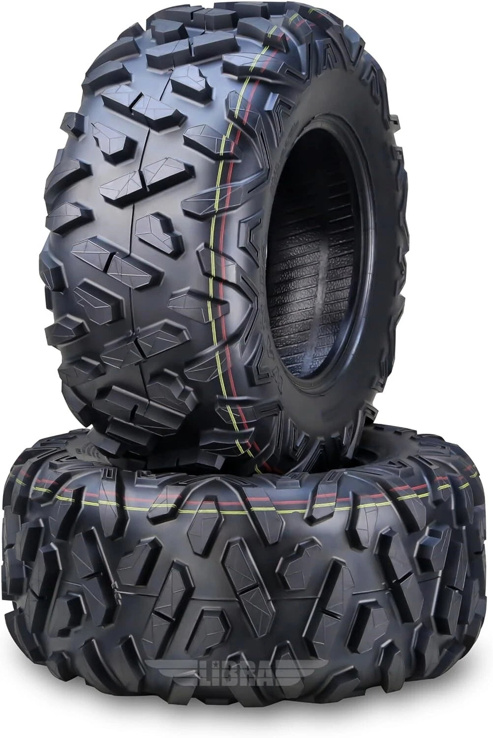 Set of 2 WANDA UTV ATV Tires 25x10-11 6-Ply Solid 20mm Tread 10416