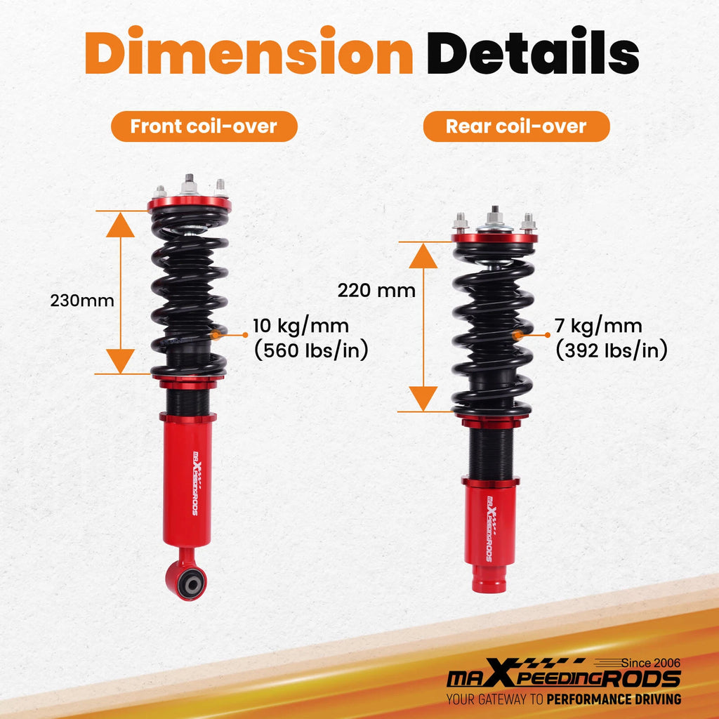 Coilovers Kit for Honda CR-V (1996-2001) Adjustable Height Shock Absorber