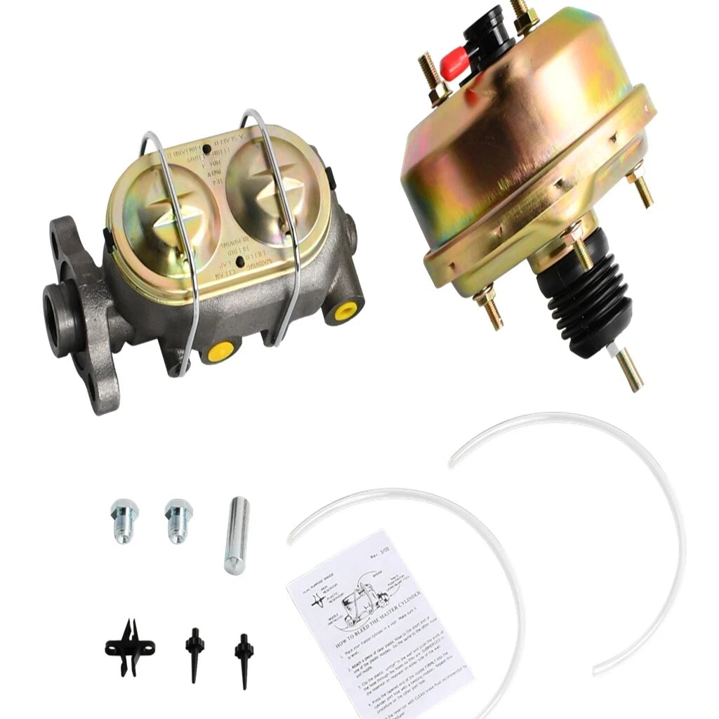 7" Zinc Power Brake Booster with Bail Top Master Cylinder for Street Rods