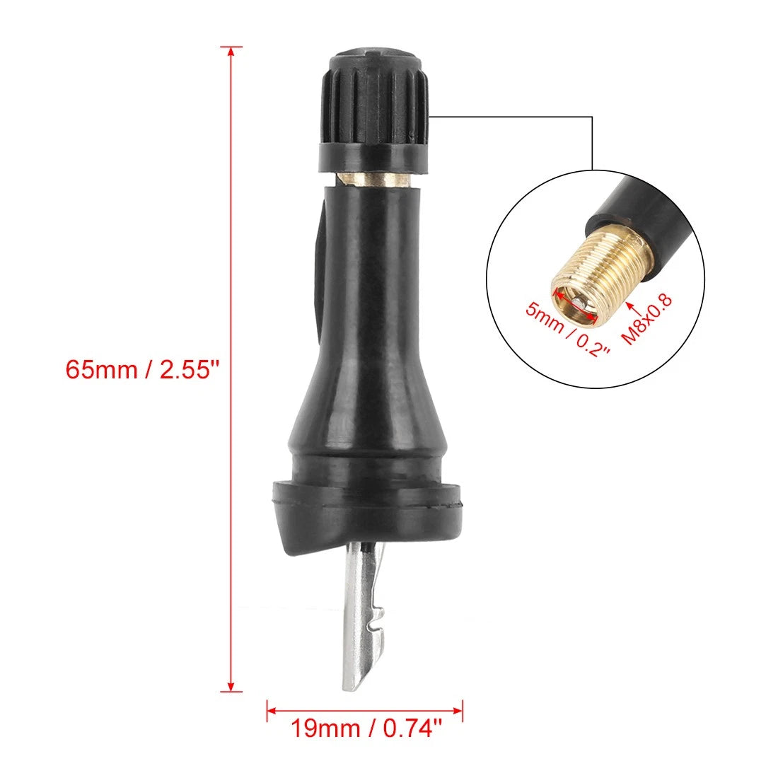 Set of 4 Tire Pressure Sensor Rubber Valve Stem for Nissan 