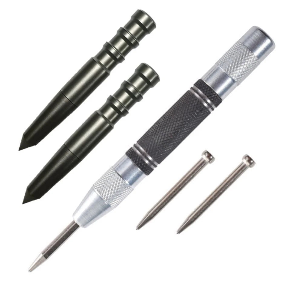 5 Piece Manual Center Punch Set with Spring Loaded Mechanism for Wood & Metal