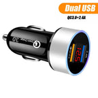1Pc Dual USB Car Phone Charger Adapter for Universal Vehicles (LED)
