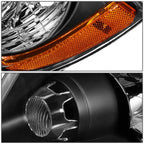 Pair of Black Housing Amber Side Headlights for Jeep Grand Cherokee WK2 (2011–2013)