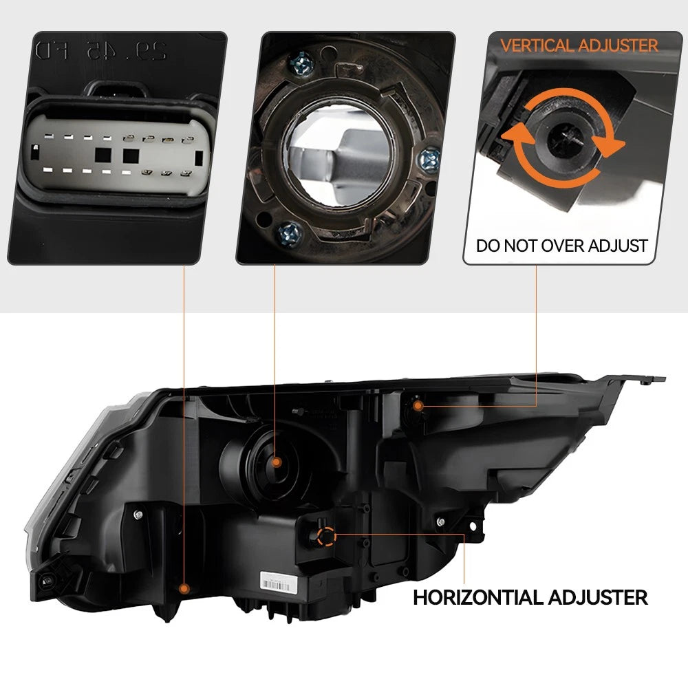Halogen Headlight w/ LED DRL Black Bezel for Ford Explorer Sport (2016–2018)