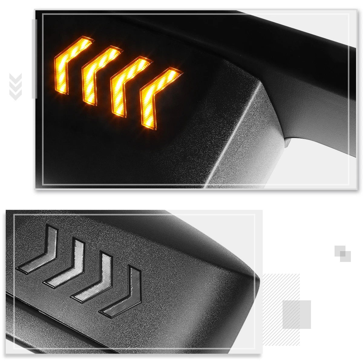 Sequential Chevron Arrow LED Turn Signal Hood Mirrors for Volvo VNL Series (2018–2021)