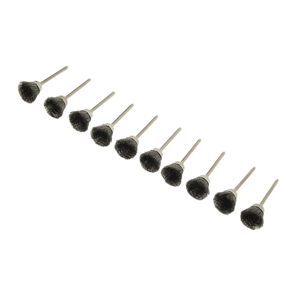 10x Stainless Steel Wire Brush Mini Bowl Shape for Drill (1/8 Shank)